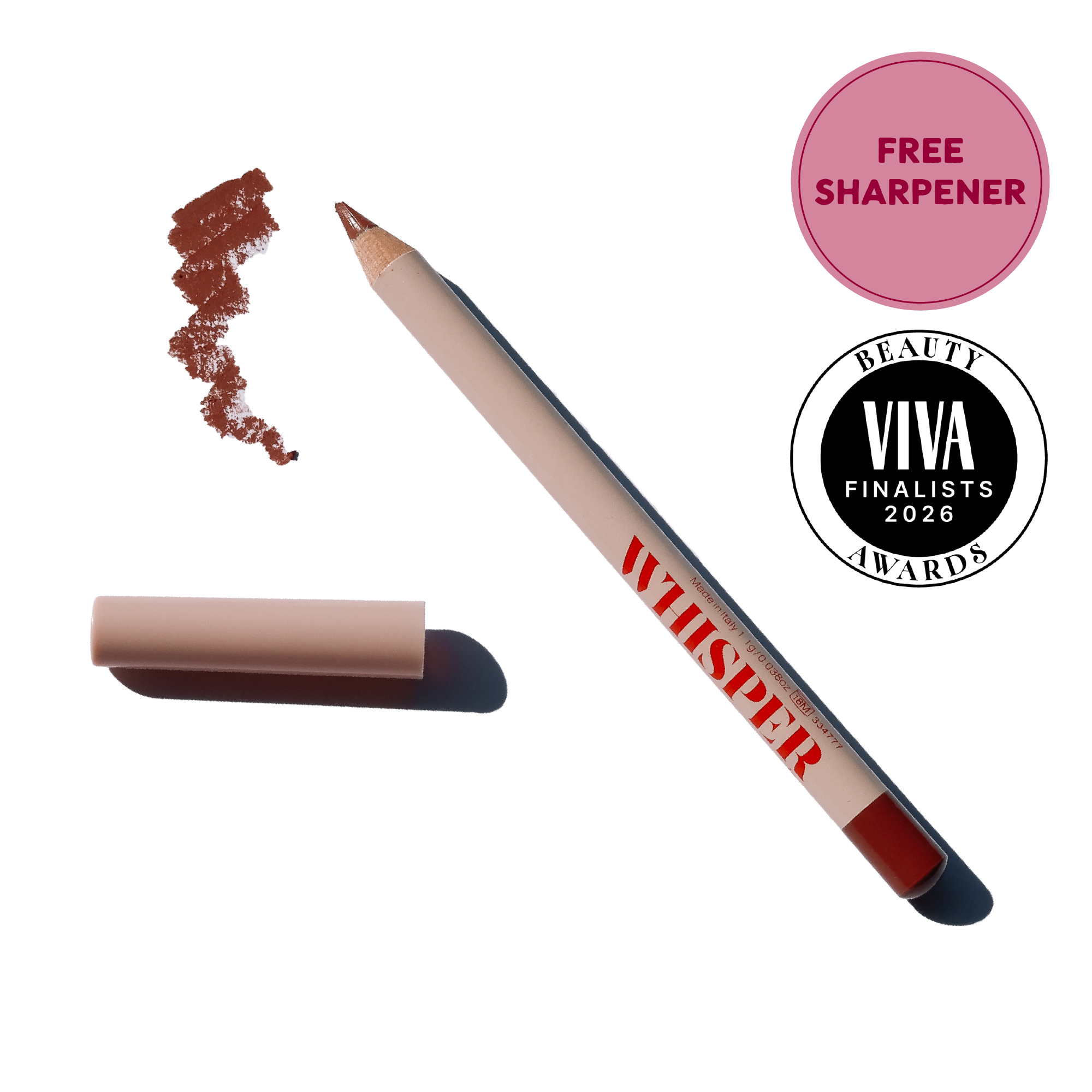 WHISPER Lip Smudge Pencil (muted nude brown)