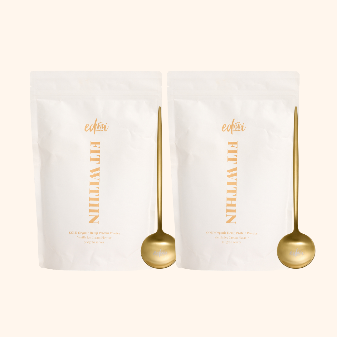 DUO FIT WITHIN REFILL GOLD Organic Hemp Protein Powder + FREE SPOON